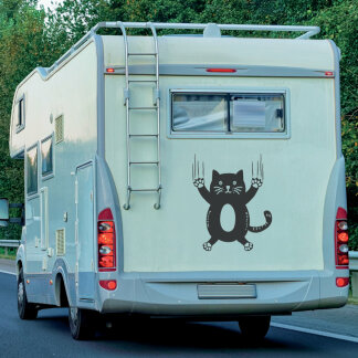 Wohnmobil Aufkleber Rutschende Katze Wohnwagen Camper