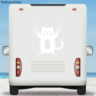 Wohnmobil Aufkleber Rutschende Katze Wohnwagen Camper