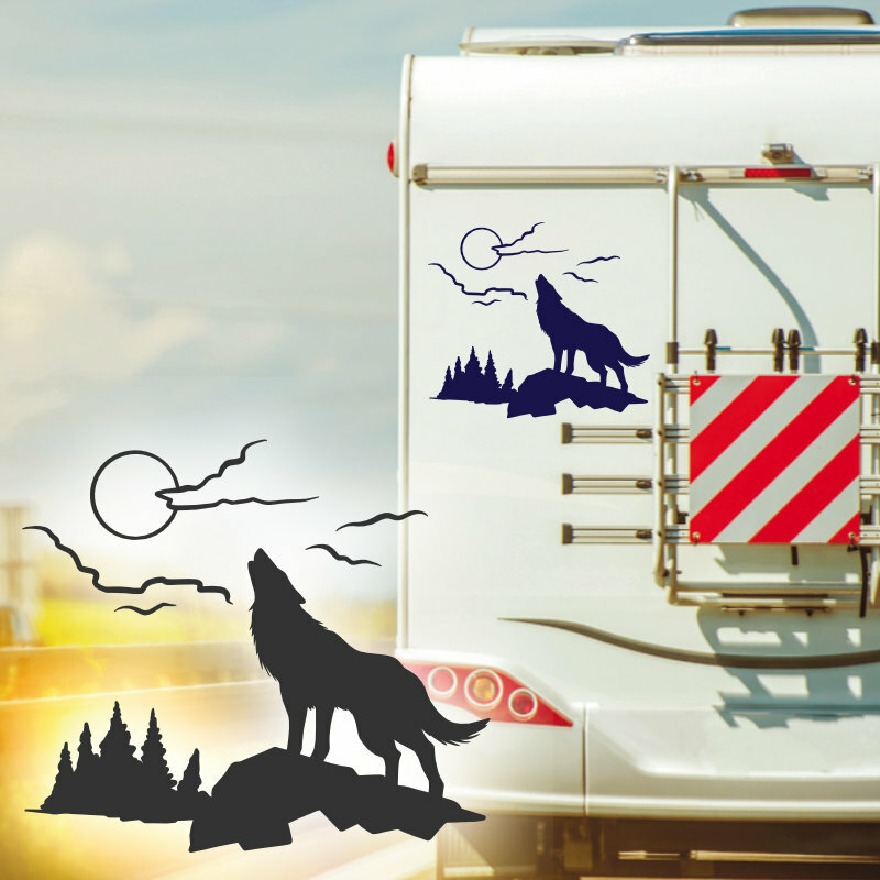 Wir sind dann mal weg! Hund Wohnmobil Camping Sticker Aufkleber