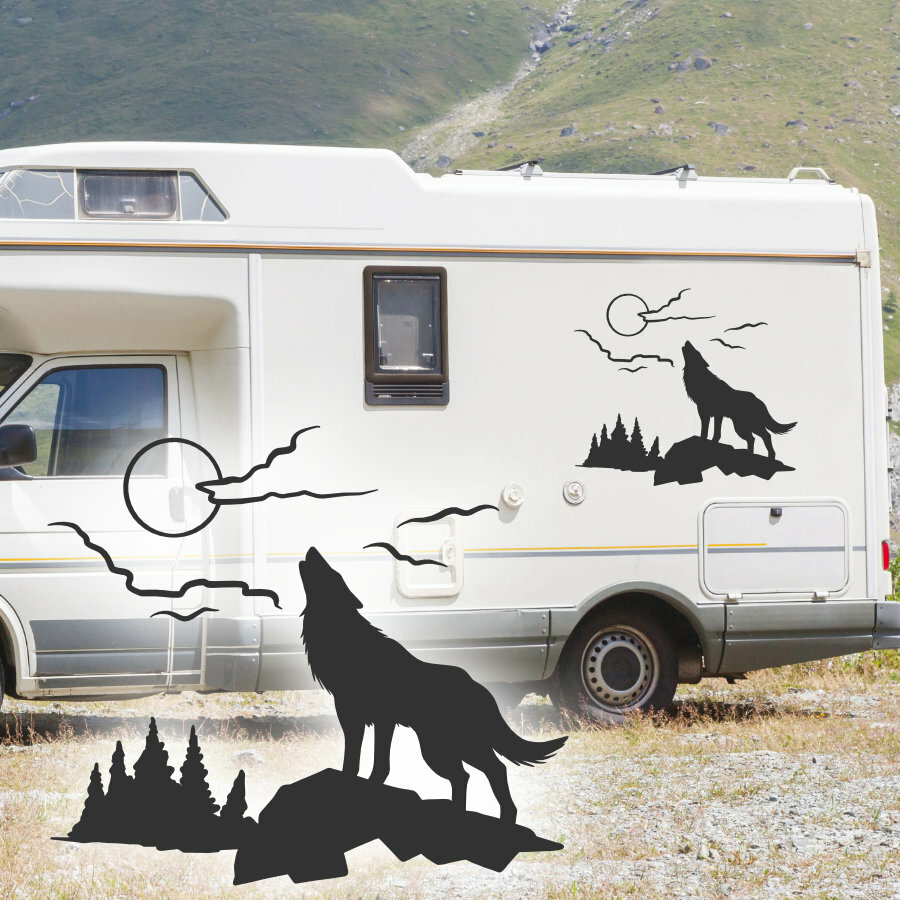 Wir sind dann mal weg! Hund Wohnmobil Camping Sticker Aufkleber