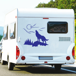 Wohnmobil Aufkleber Heulender Wolf Wohnwagen Camper