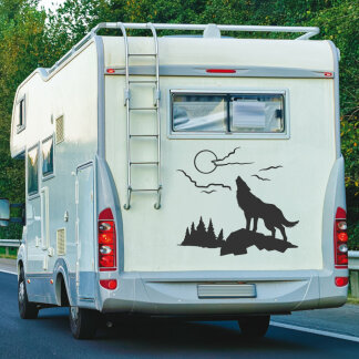 Wohnmobil Aufkleber Heulender Wolf Wohnwagen Camper