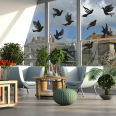 Fensteraufkleber Tauben Vögel Warnvögel Aufkleber