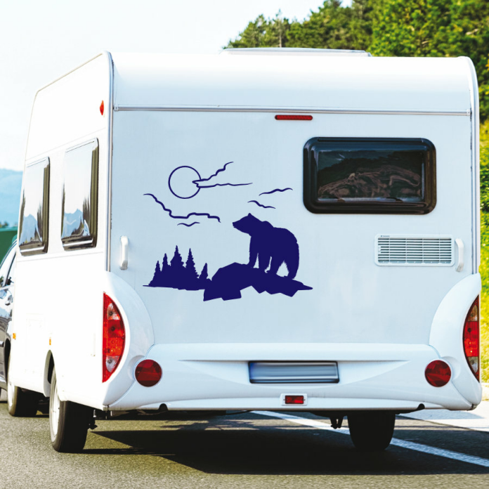 Wohnmobil Aufkleber Bär Landschaft Wohnwagen Camper
