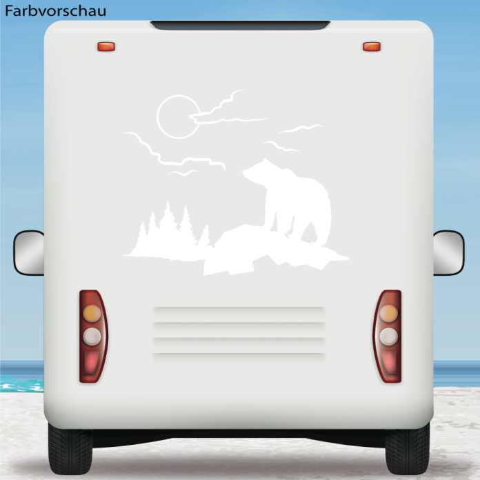 Wohnmobil Aufkleber Bär Landschaft Wohnwagen Camper