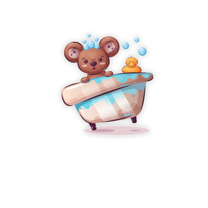 Türaufkleber Badezimmer Bärchen in Badewanne
