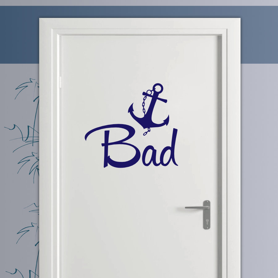 Türaufkleber Bad mit Anker | abc-aufkleber.de