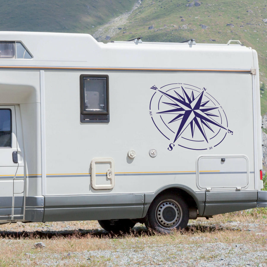 Wohnmobil Aufkleber  Kompass, Windrose