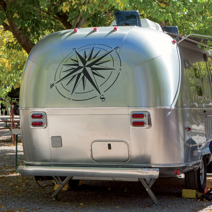 Wohnmobil Aufkleber Kompass Windrose