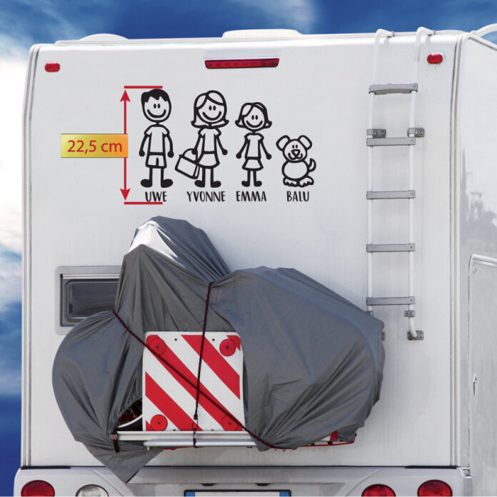 Wohnmobil Aufkleber Familie Wunschname | abc-aufkleber.de