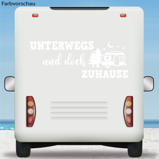 Aufkleber UNTERWEGS und doch ZUHAUSE Camper Wohnwagen