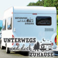 Aufkleber UNTERWEGS und doch ZUHAUSE Camper Wohnwagen