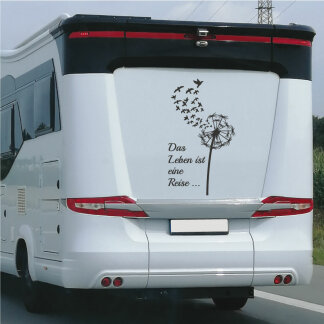 Wohnmobil Aufkleber Pusteblume Das Leben ist eine Reise...