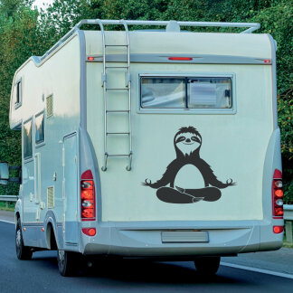 Wohnmobil Aufkleber Yoga Faultier Wohnwagen Camper