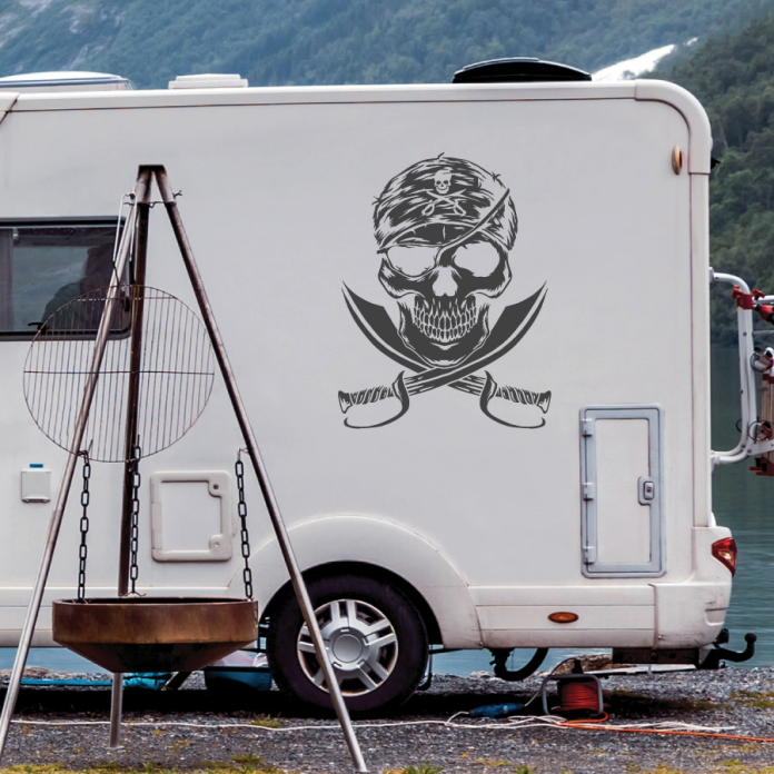 Wohnmobil Aufkleber Totenopf Skull Wohnwagen Camper