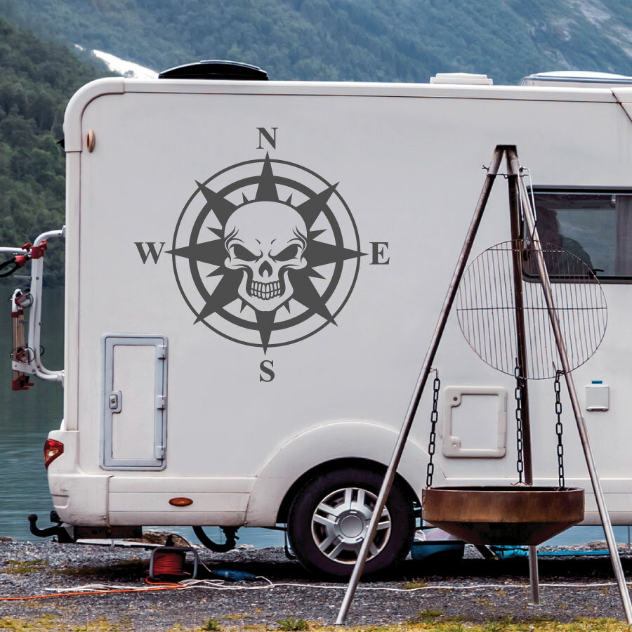 Aufkleber Wohnmobil Windrose Kompass Rose Wohnwagen Caravan