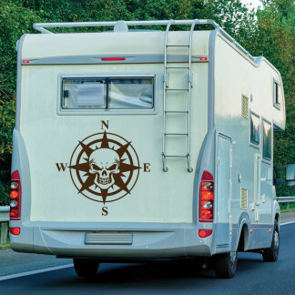 Wohnmobil Aufkleber Kompass Totenkopf Wohnwagen Camper