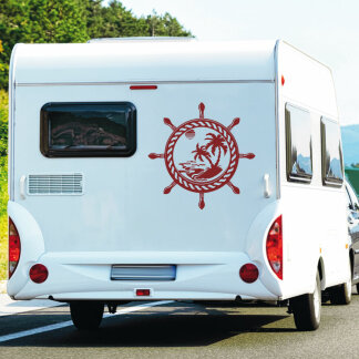 Wohnmobil Aufkleber Steuerrad Insel Palme Wohnwagen Camper