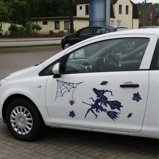 Autoaufkleber Hexe Spinne Halloween Auto Aufkleber