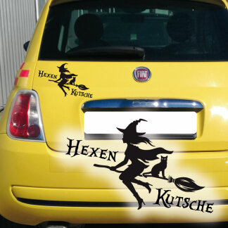 Autoaufkleber Hexe Katze Hexen Kutsche Auto Aufkleber