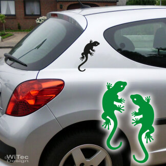 Autoaufkleber Gekko Gecko Echse 2er Aufkleber Sticker Auto