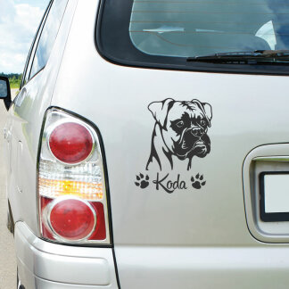 Hundeaufkleber Boxer Wunschname Aufkleber