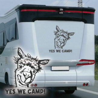 Wohnmobil Aufkleber YES WE CAMP Alpaka Wohnwagen Caravan