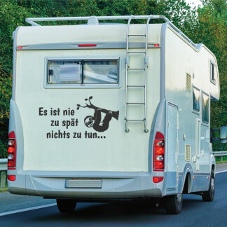 Wohnmobil Aufkleber Es ist nie zu sp&auml;t Faultier...