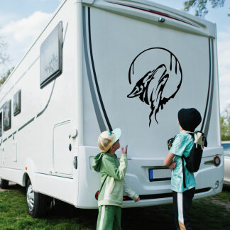 Wohnmobil Aufkleber Heulender Wolf Wohnwagen Camper