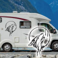 Wohnmobil Aufkleber Heulender Wolf Wohnwagen Camper