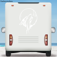 Wohnmobil Aufkleber Heulender Wolf Wohnwagen