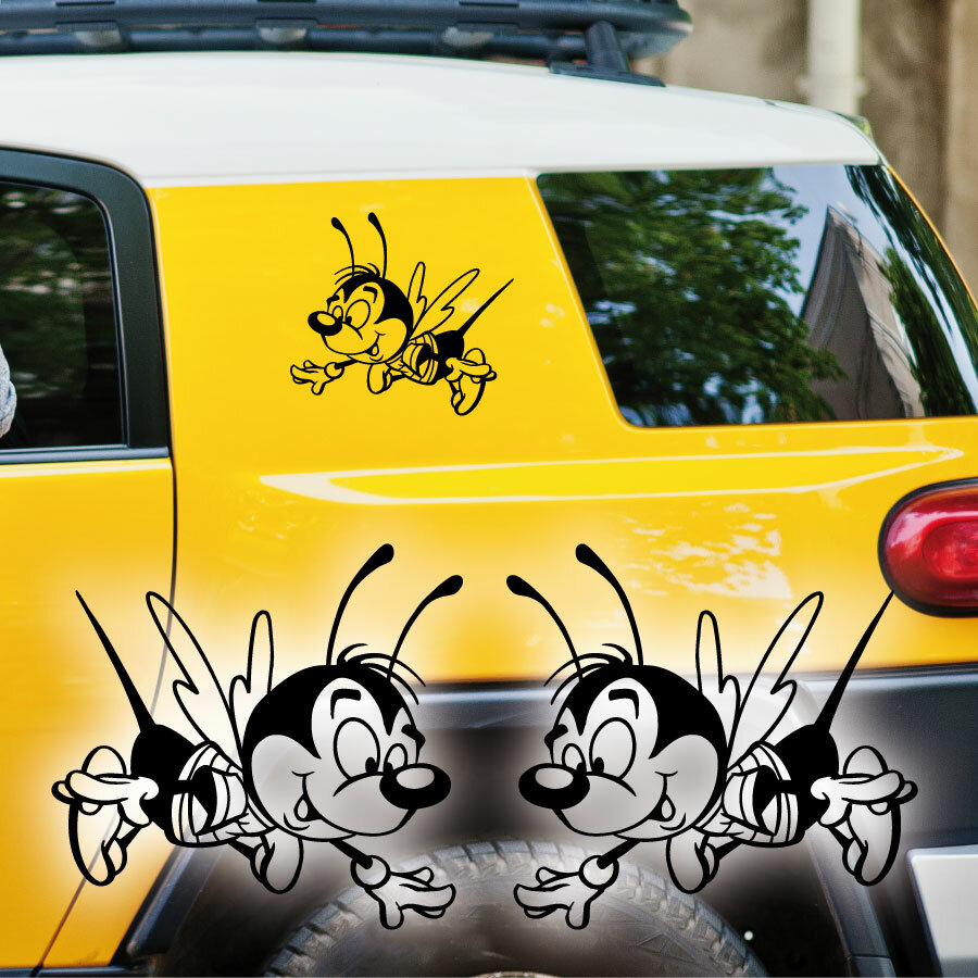 Kaufe Kreative lustige Cartoon Aufkleber Lächeln Biene Auto große