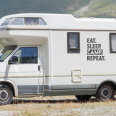 Wohnwagen Aufkleber EAT SLEEP CAMP REPEAT Caravan