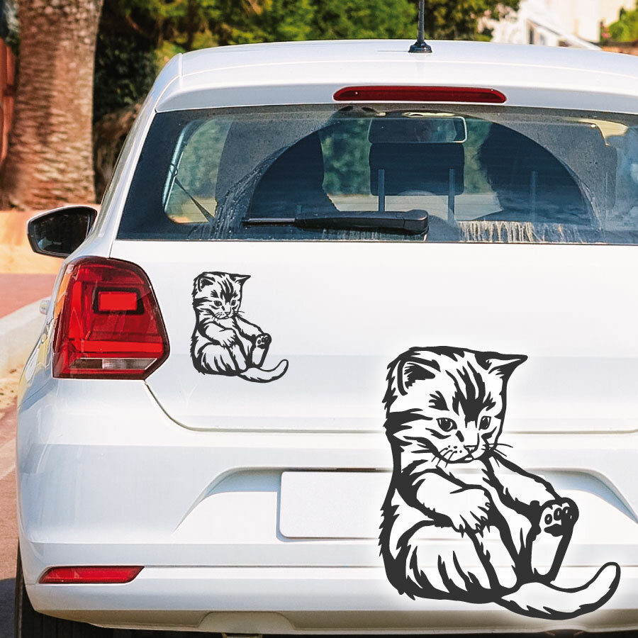 Fahrzeug Sticker mit Kratze Katze bei Klebe-X kaufen und erleben!