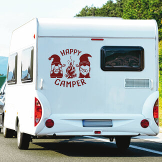 Wohnmobil Aufkleber Happy Camper und Gnome Wohnwagen