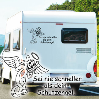 Wohnmobil Aufkleber Schutzengel Katze Wohnwagen