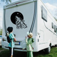 Wohnmobil Aufkleber Heulender Wolf Mond Wohnwagen Camper