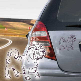 Autoaufkleber Shar Pei stehend Hunde Aufkleber