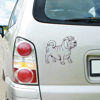 Autoaufkleber Shar Pei stehend Hunde Aufkleber