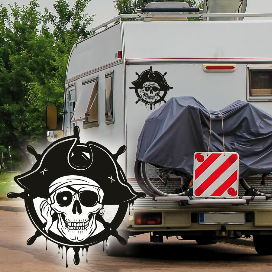 Wohnmobil Aufkleber Totenkopf Skull Pirat Camper
