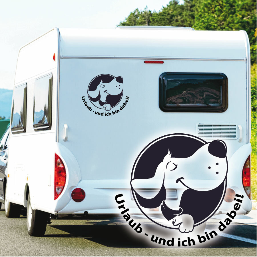 Wohnmobil Aufkleber Urlaub Hund immer dabei