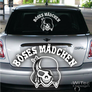 Autoaufkleber Girlie Skull Böses Mädchen...