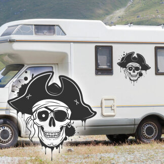 Wohnmobil Aufkleber Totenkopf Skull Pirat Camping Wohnwagen