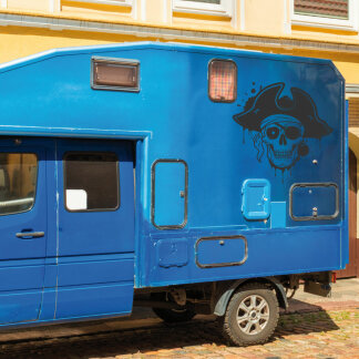 Wohnmobil Aufkleber Totenkopf Skull Pirat Camping Wohnwagen