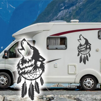 Wohnmobil Aufkleber Wolf Traumfänger Wohnwagen Caravan