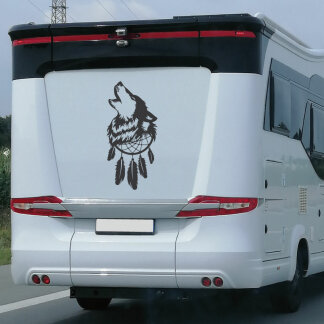 Wohnmobil Aufkleber Wolf Traumf&auml;nger Wohnwagen Caravan