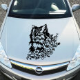 Autoaufkleber Maine Coon Katze Blumen Design Auto Aufkleber