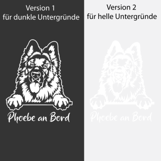 Deutscher Schäferhund Hundeaufkleber Wunschtext