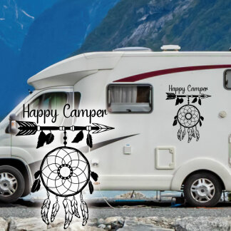 Wohnmobil Aufkleber Happy Camper Traumfänger...