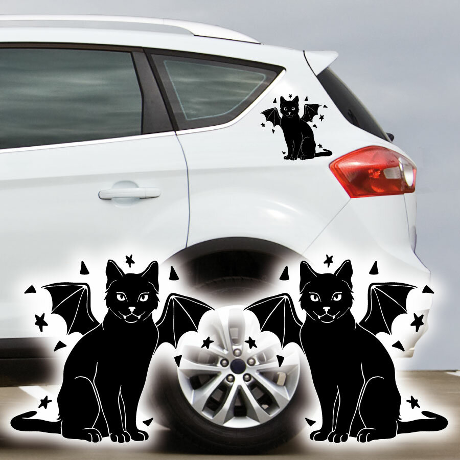 Autoaufkleber Katze Kätzchen Auto Aufkleber Sticker Digitaldruck Kitty  DA460